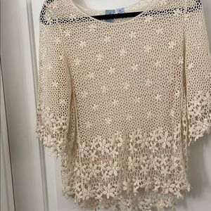 Open Knit Floral Sweater